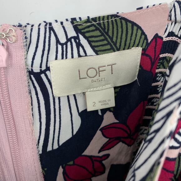 Ann Taylor LOFT Dress Women's Sz 2 Cami Sleeveless Spaghettis Straps Multicolor - Picture 3 of 5